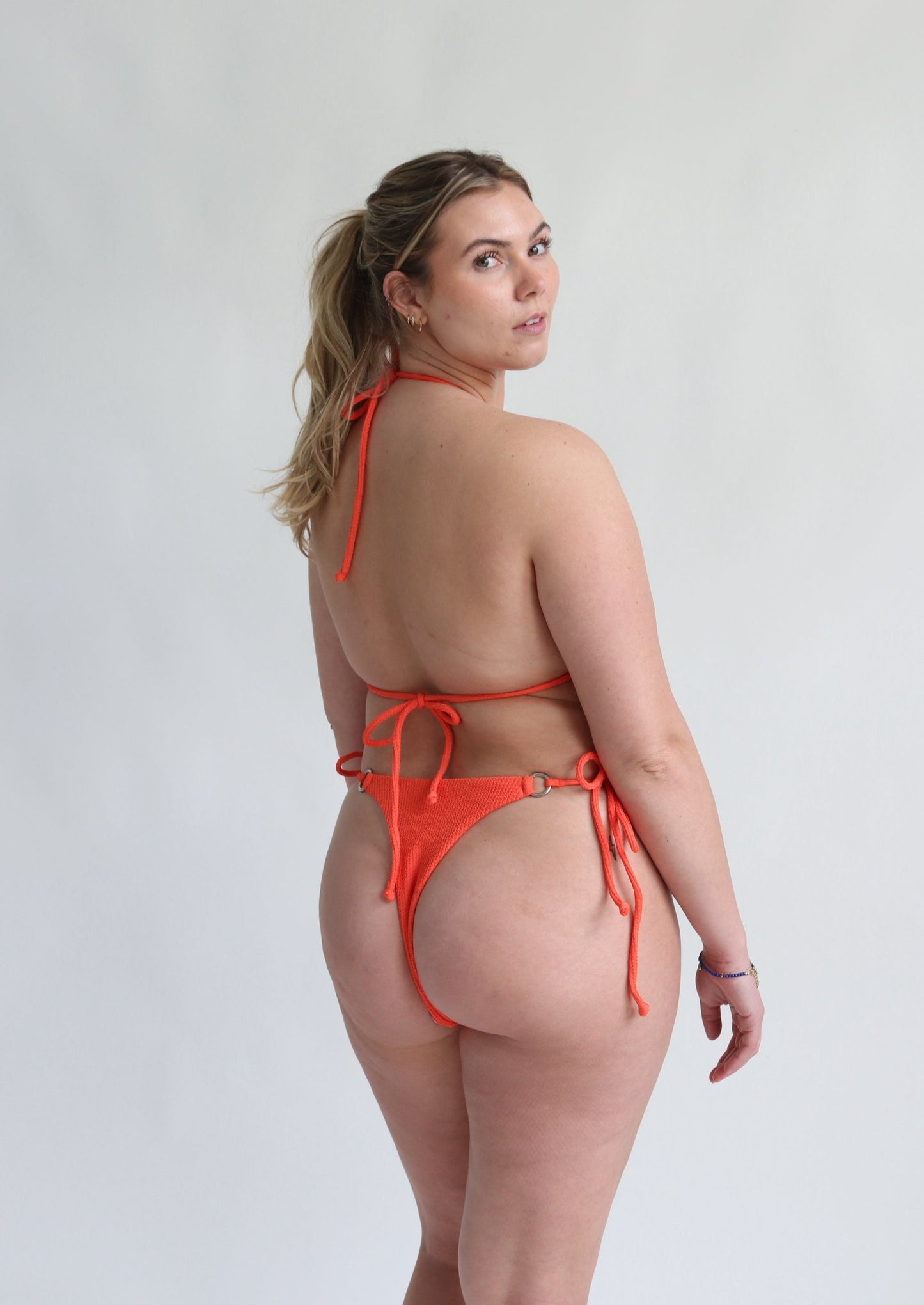 gisele top 'papaya' crinkle