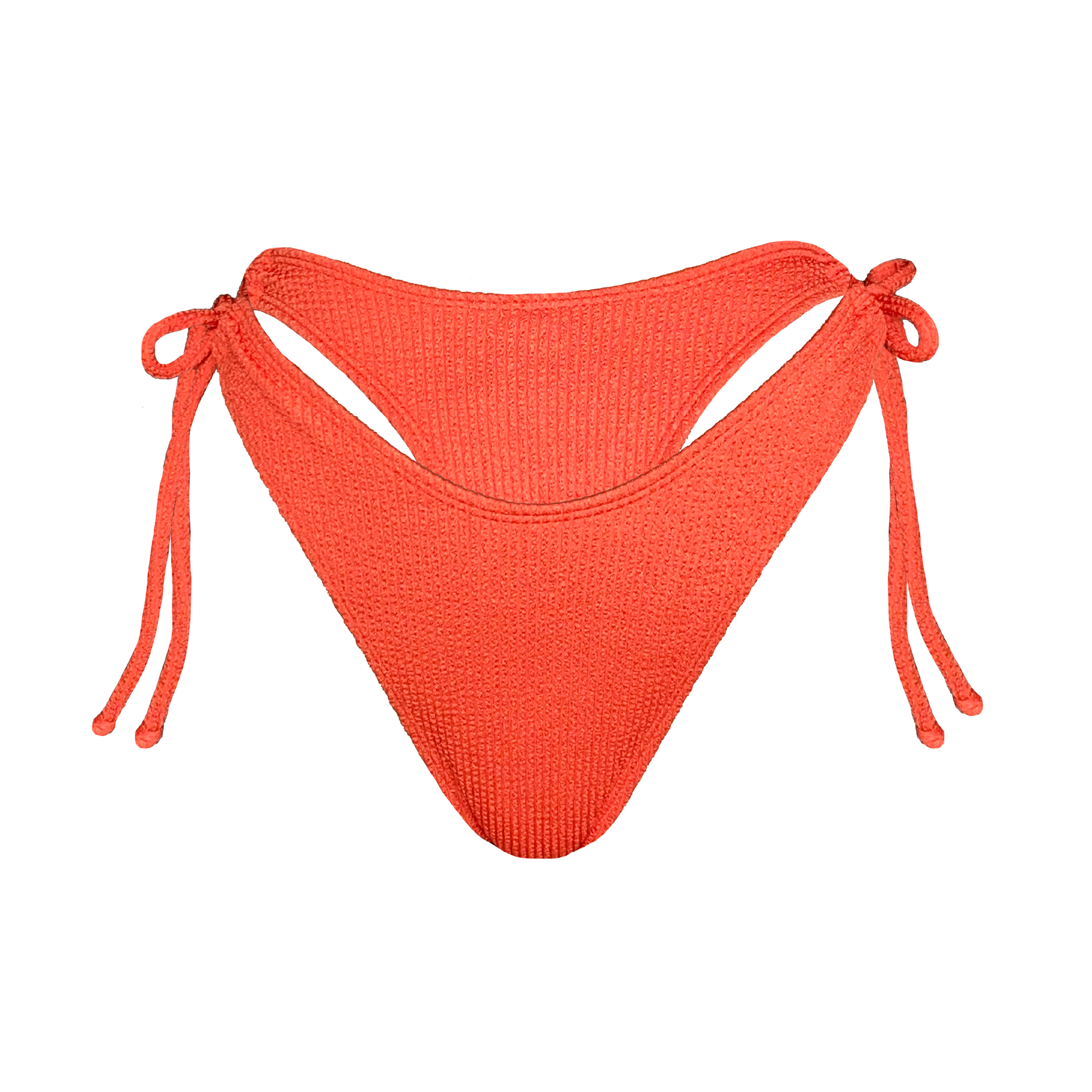 Red Crinkle Tanning Thong Bikini Briefs / High Cut 80's Style Swimwear 